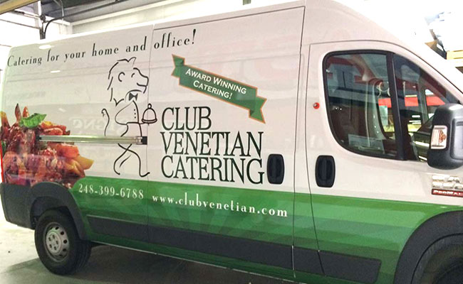 Colorful van wrap for a catering company