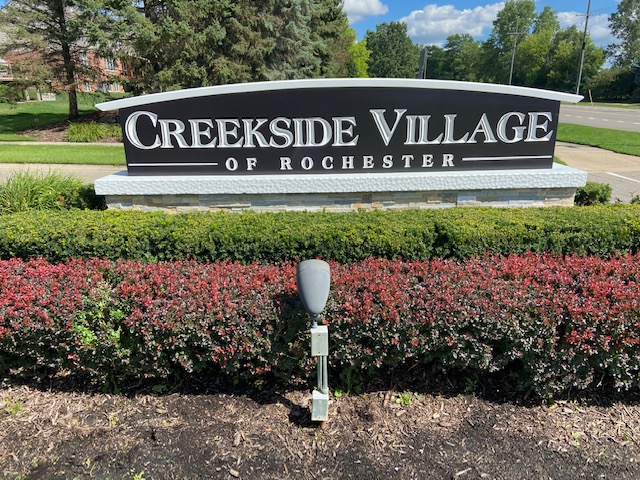 A beautiful monument sign created for a Rochester Subdivision