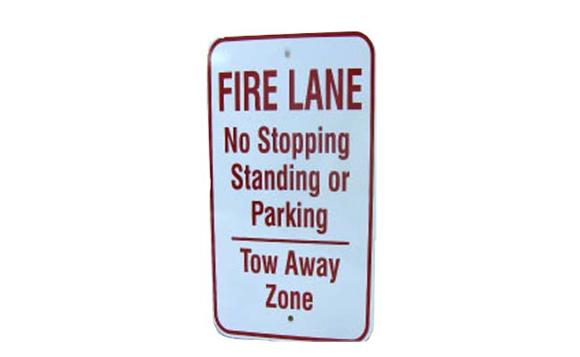 no parking in firelane sign