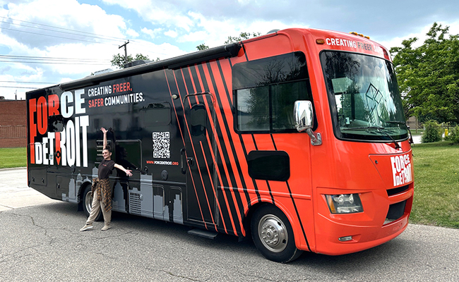 cool new wrap for the Force for Detroit Bus