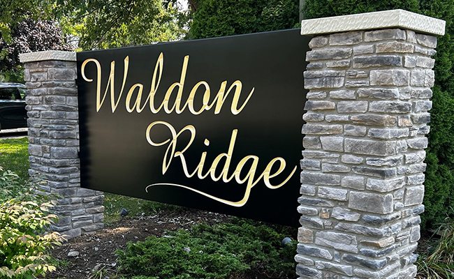 A nw subdivision entrance sign for Waldon Ridge